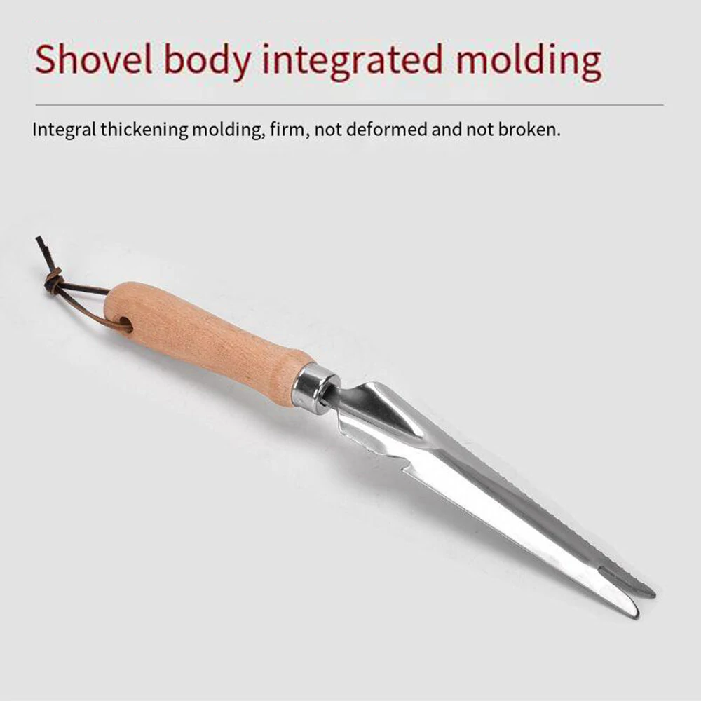 Stainless Steel Multi-functional Drafting Saw Shovel - Wooden Handle Grass Cutting Knife for Gardening - Image 3
