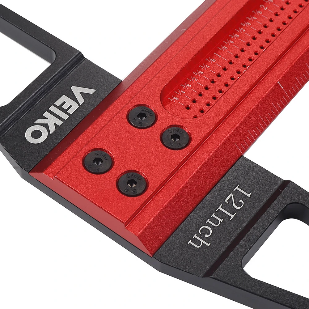 ENJOYWOOD VEIKO TS Imperial Aluminum Alloy Scriber Ruler | 12-30 Inch | 1/16 Per Hole - Image 5