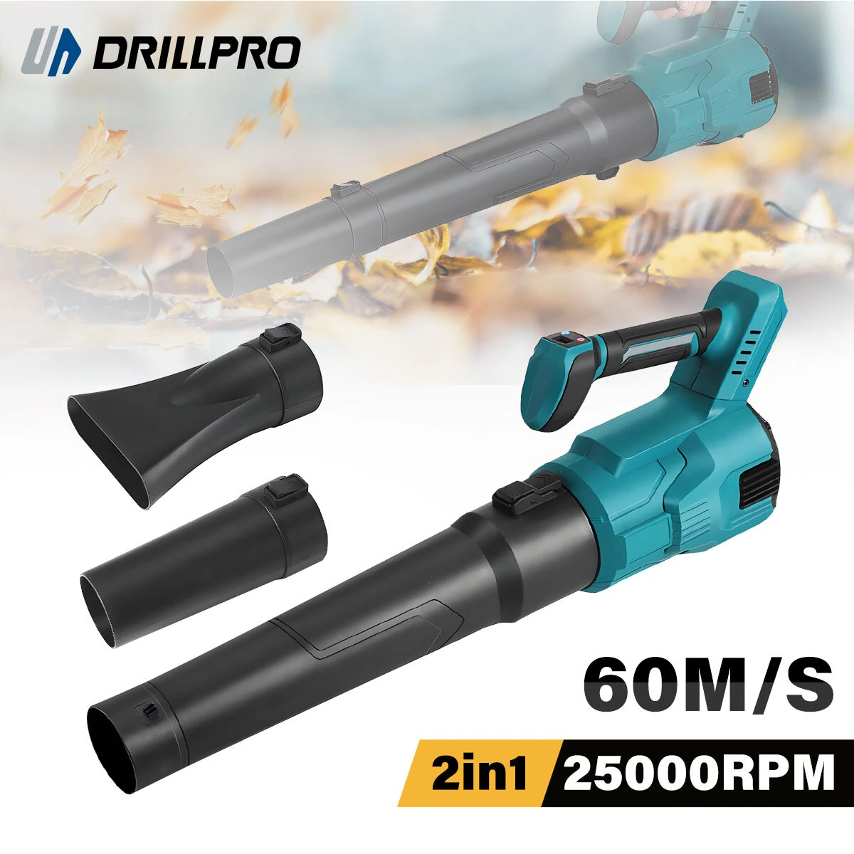Drillpro 20V Brushless Leaf Blower - 25000rpm Turbo 3-Speed Garden Tool - Image 2