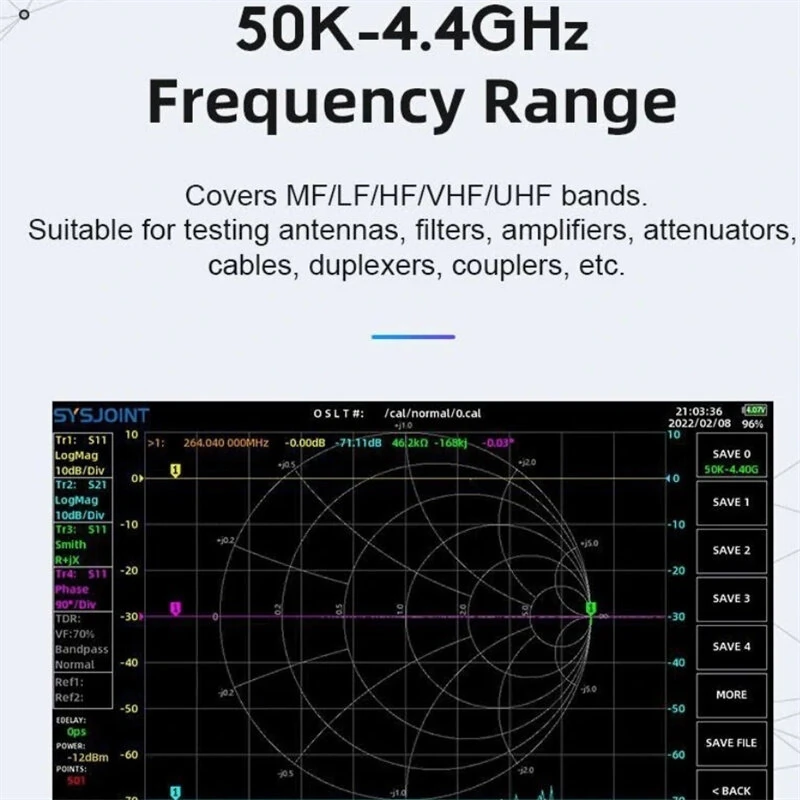 NanoVNA Vector Network Analyzer | 50KHz-4400MHz, 7 inch Touch Screen, 100dB Dynamic Range - Image 3