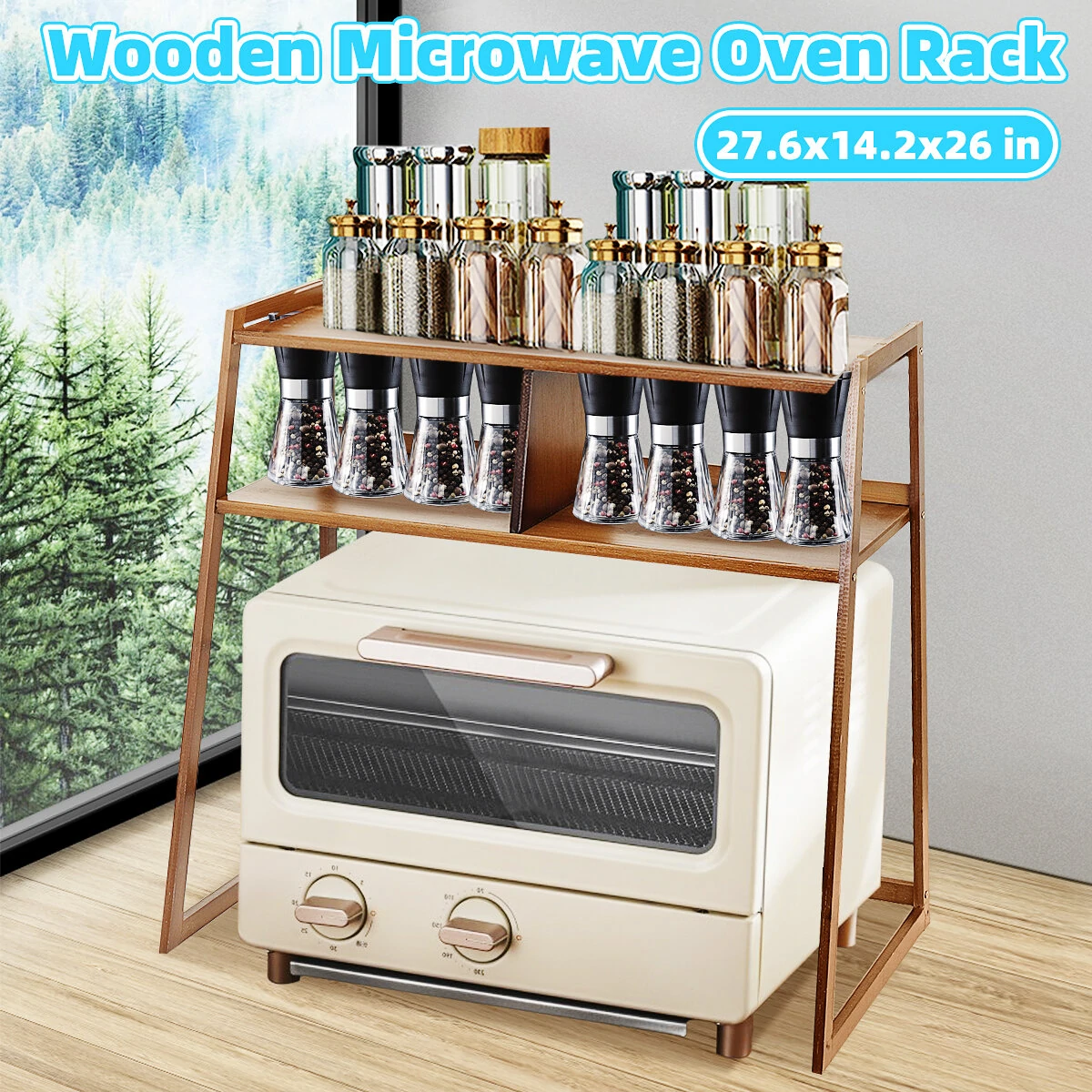 3-Tier Microwave Stand - Kitchen Storage Rack & Organizer Cabinet - Image 3