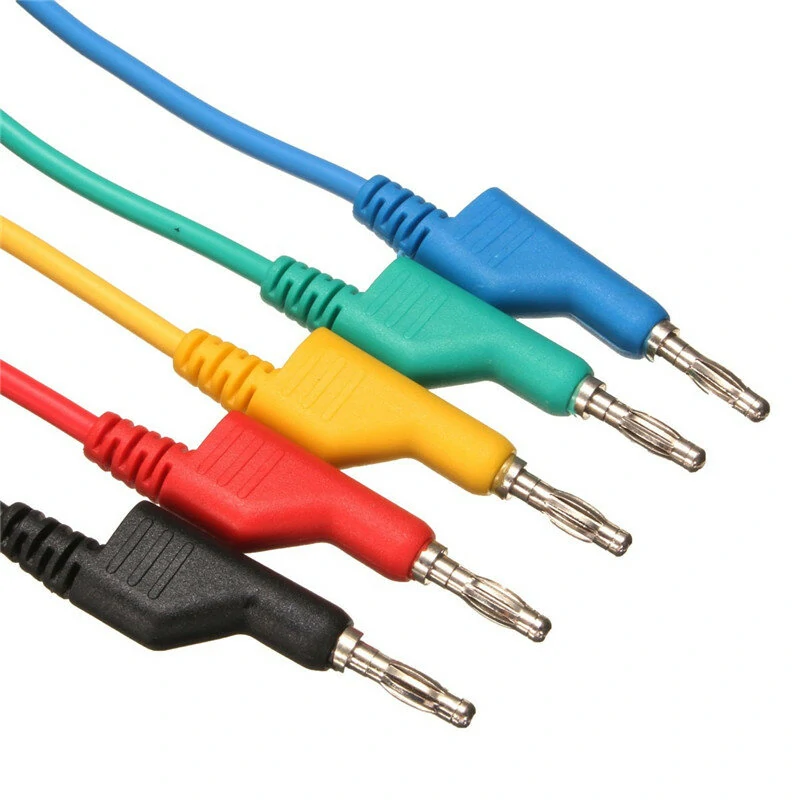 DANIU 5Pcs 1M 4mm Silicone Test Leads | Banana Plug to Alligator Clip Cable - Image 5