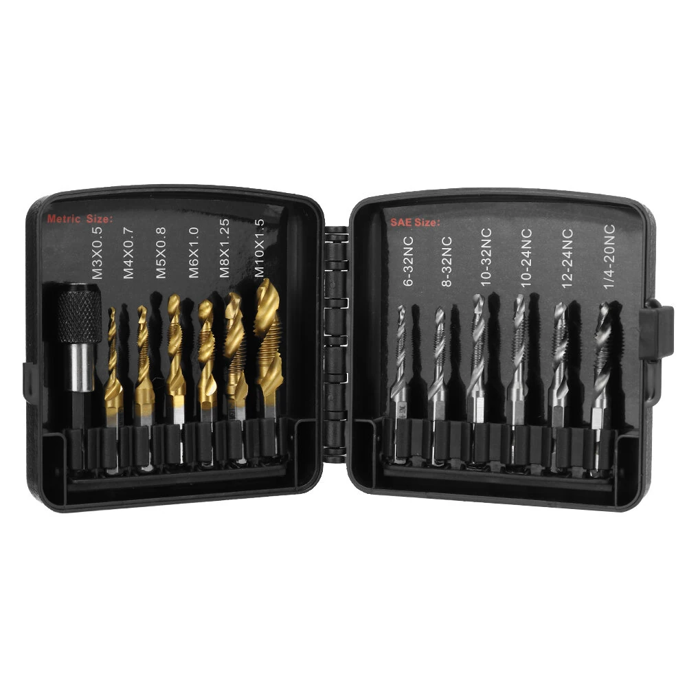 Drillpro 13pcs M3-M10 Metric Tap & Drill Bit Set | Hex Shank Hand Tools - Image 4