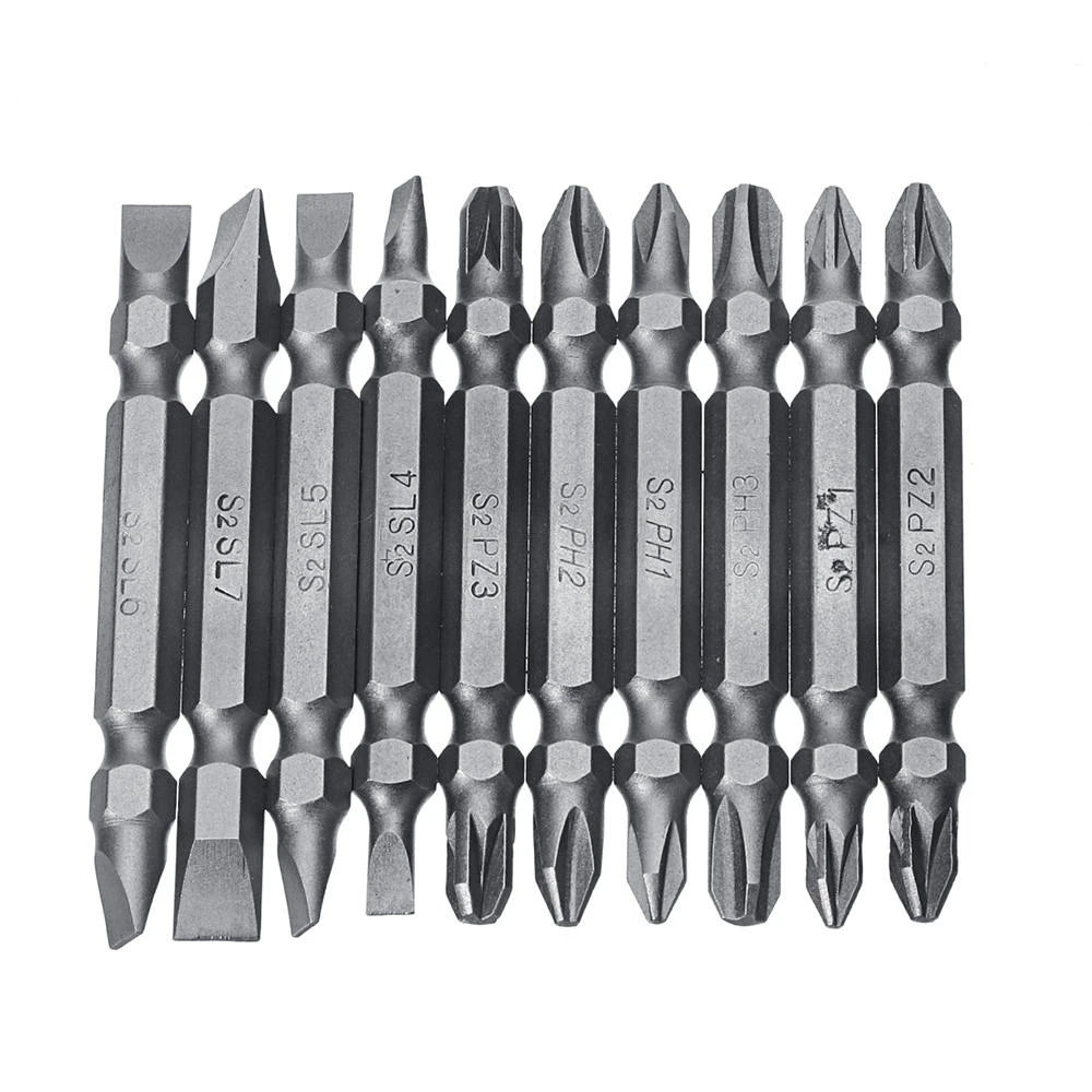Drillpro 10pcs 65mm Magnetic Screwdriver Bit Set | 1/4 Inch Hex Shank PH/PZ/FL - Image 3