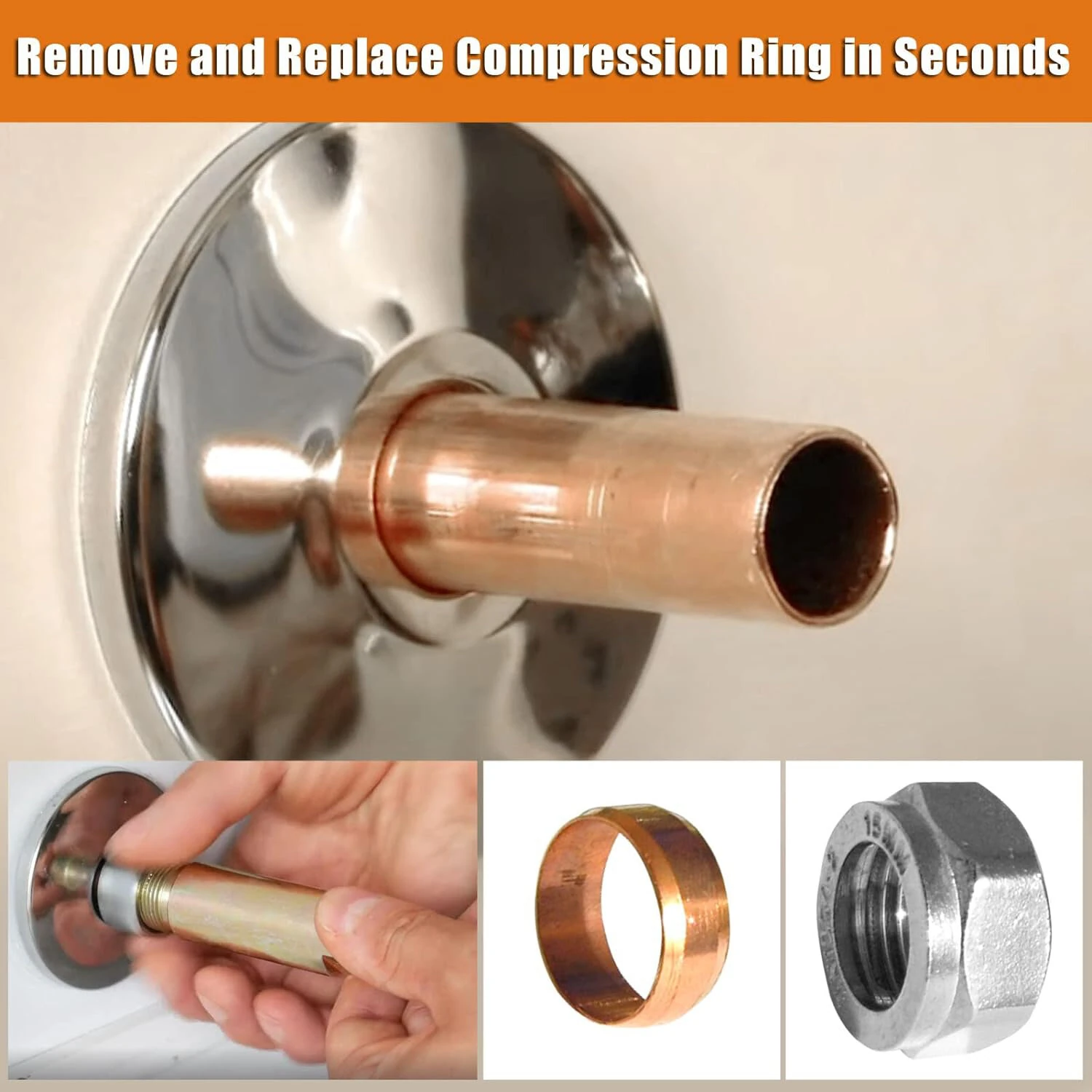 Compression Sleeve Puller Tool - Removes 1/2 Frozen Ferrules & Nuts | Easy Pipe Repair - Image 2