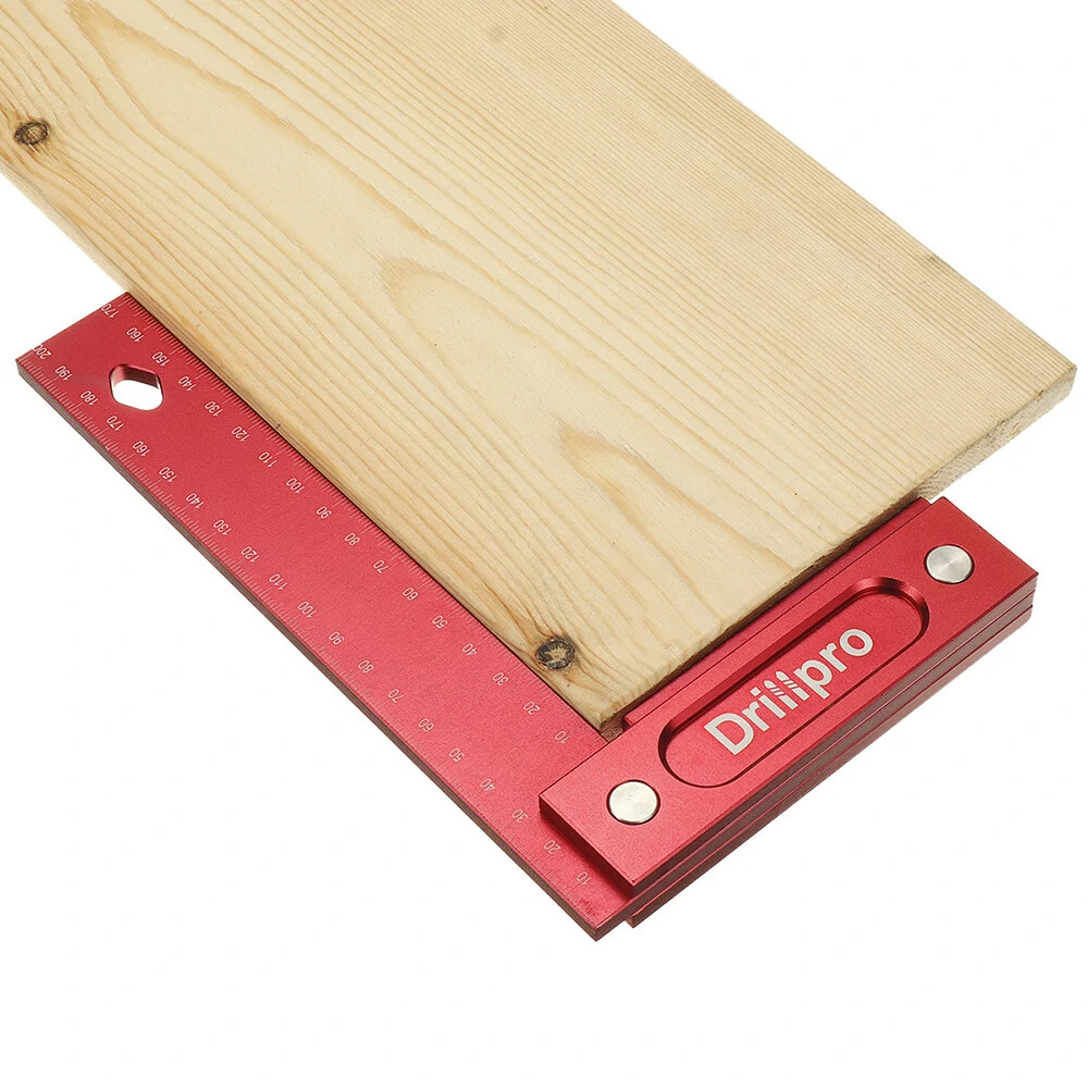 Drillpro 150mm Aluminum Alloy Woodworking Square - Wide Seat Scribing Tool & Angle Ruler - Image 5