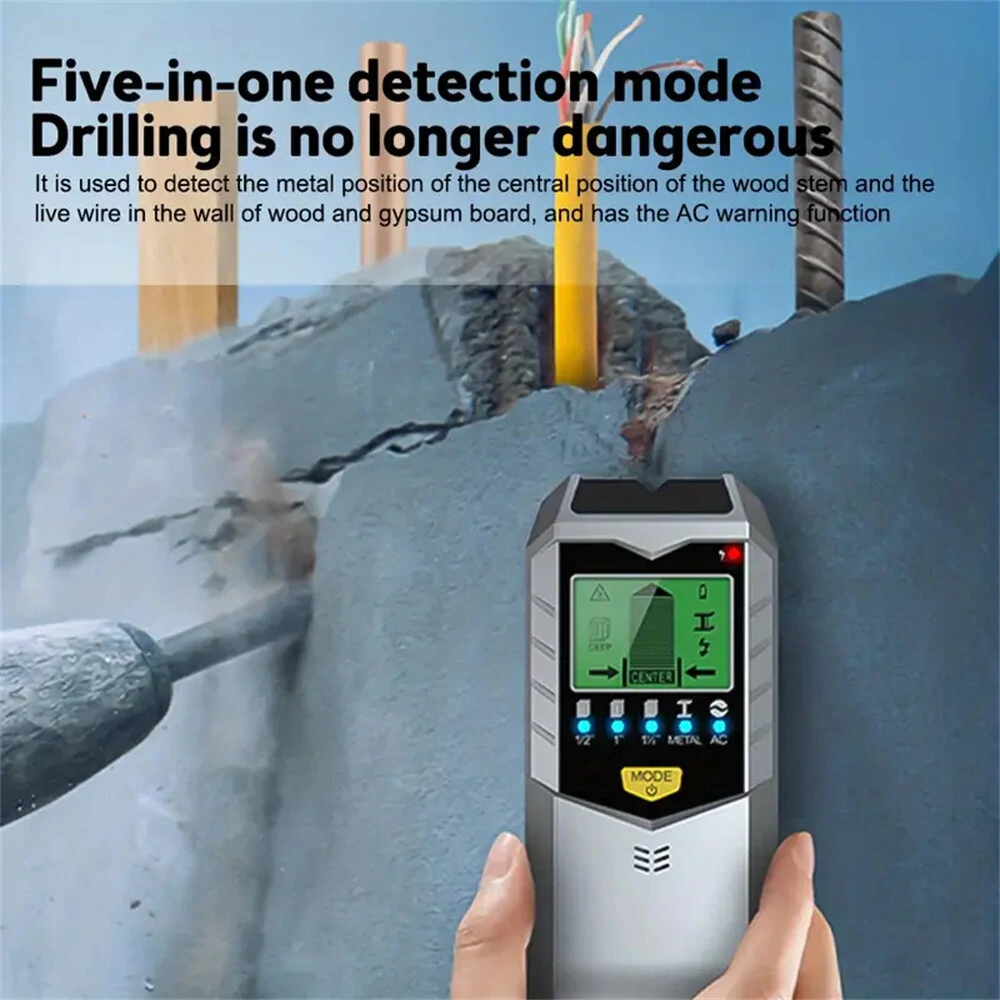 SH402 5-in-1 Electronic Wall Detector | Handheld Metal Stud Wood Finder with LED Display & Alarm - Image 5