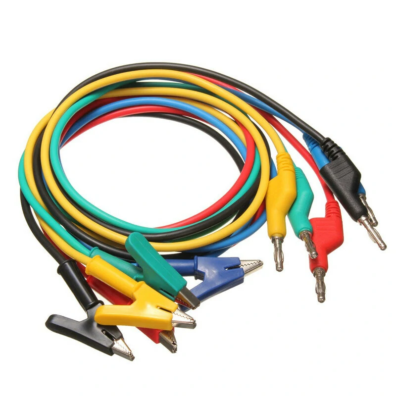 DANIU 5Pcs 1M 4mm Silicone Test Leads | Banana Plug to Alligator Clip Cable - Image 4