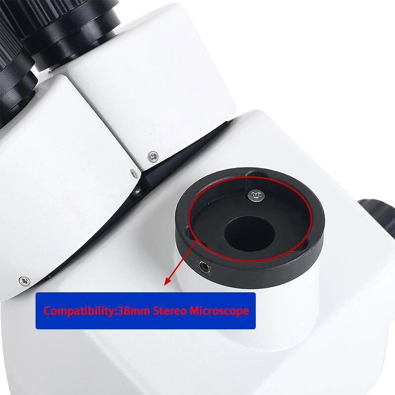 C Mount Lens Adapter - 0.35X & 0.5X Focus Adjustable for Trinocular Stereo Microscope - Image 3