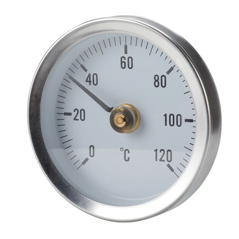 TS-W50A Bimetal Thermometer | 0-120°C Pipe Clip-on Gauge - Stainless Steel - Image 3