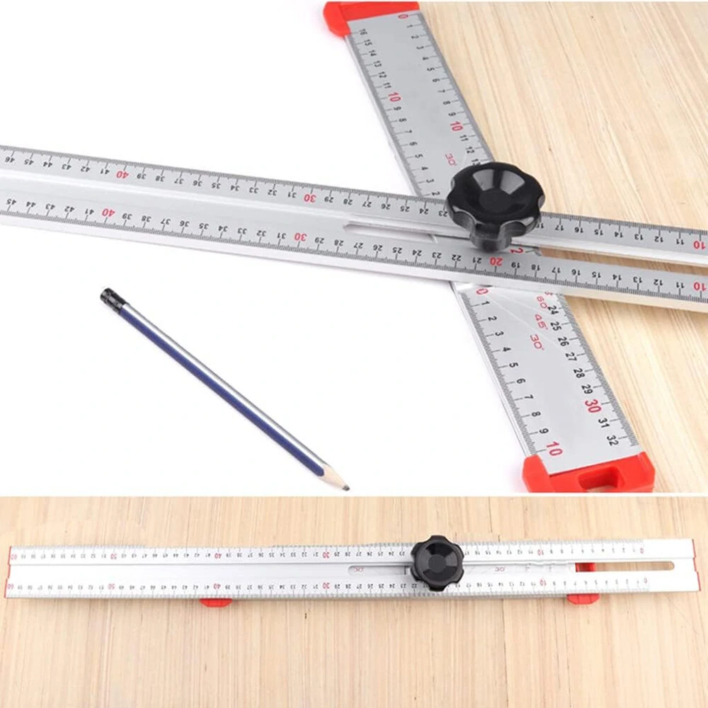 Aluminum Alloy Angle Ruler - 60cm Adjustable Marking Gauge for Woodworking - Image 4
