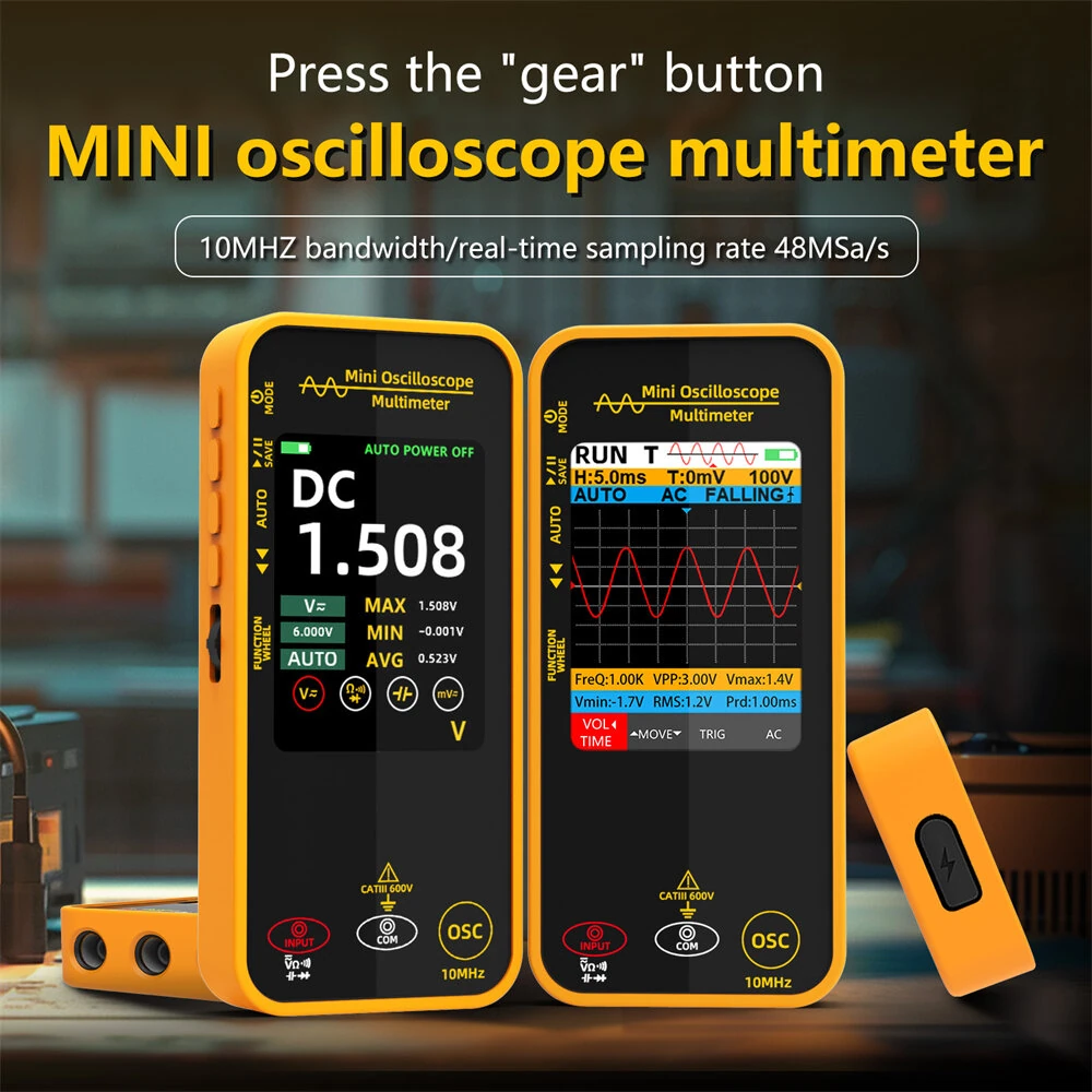 BSIDE OS1 Mini Oscilloscope Multimeter | 10MHz 48MSa/s | 1000V DC Portable Tester - Image 5