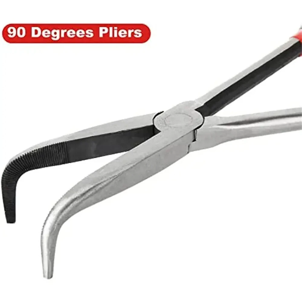 4PCS Long Needle Nose Pliers Set - 11 Inch Carbon Steel with Rubber Grips - Image 5