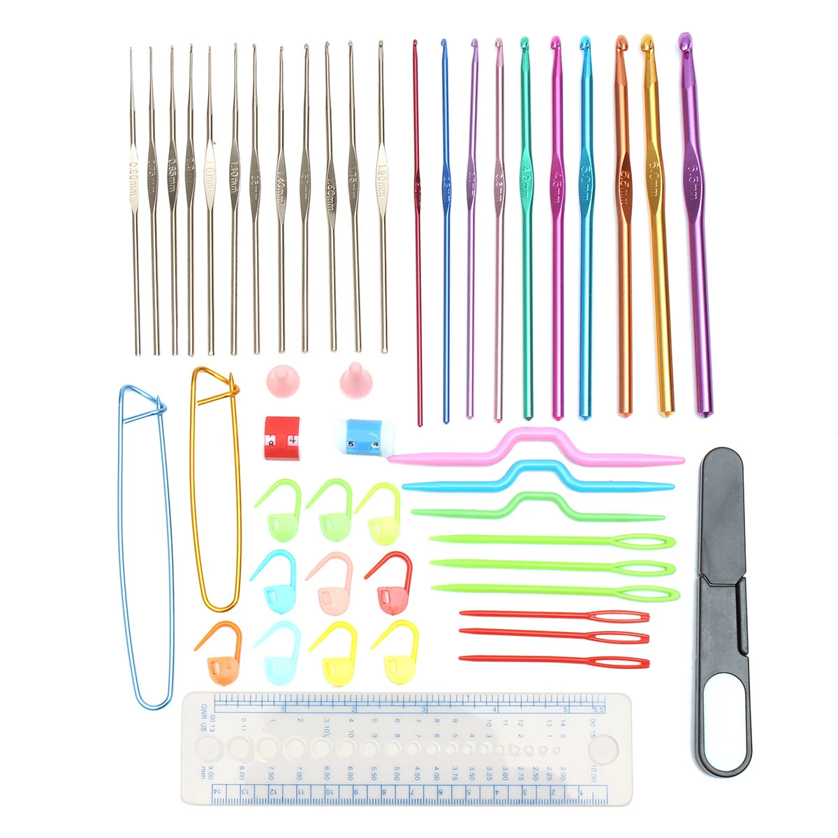 Crochet Hooks Kit 31PCS with Gauge, Steel Hooks & Yarn Needles | Tools Set - Image 2