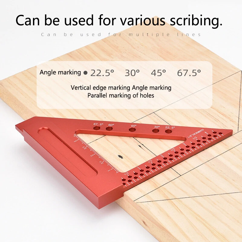 Fonson Tools 3 & 4 Inch Carpenter Triangle Ruler | Rafter Square & Protractor for Woodworking - Image 4