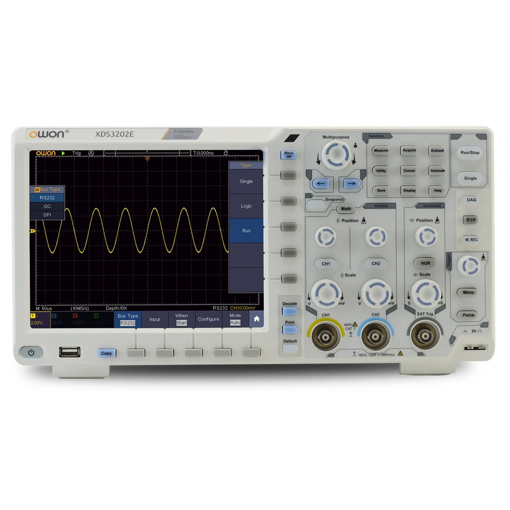 OWON XDS3202E Oscilloscope - 200MHz Bandwidth, 1GS/s Sampling, 8-bit - Image 2