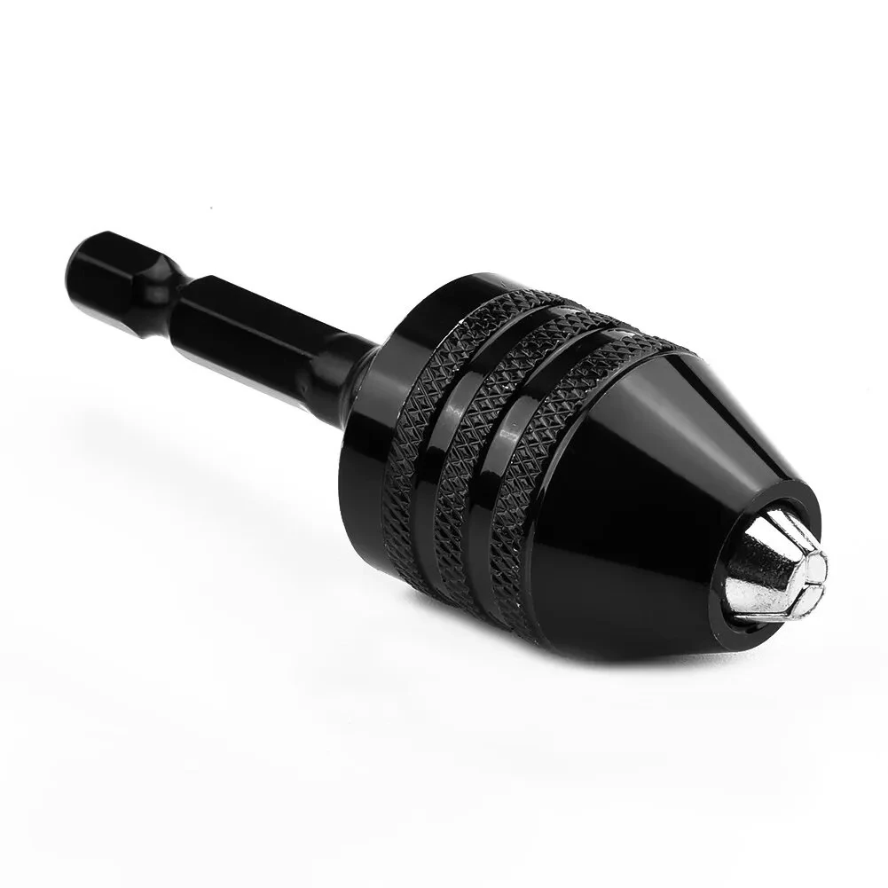 Mini Keyless Drill Chuck - 1/4 Inch Hex Shank Quick-Change Converter | Aluminum Alloy - Image 3
