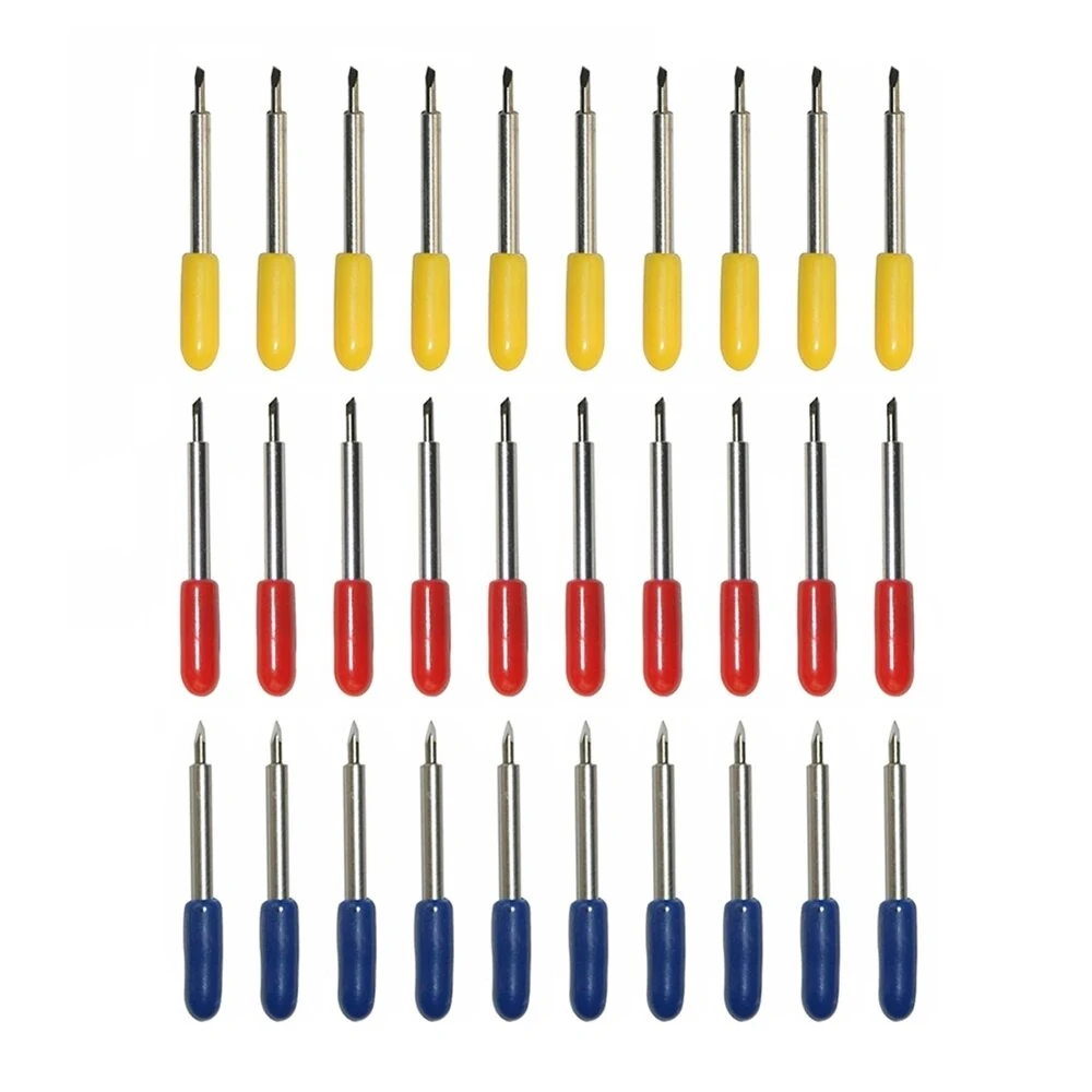 Roland Vinyl Cutter Blades - 40pcs 12mm Black Holder | 30/45/60 Degree - Image 2