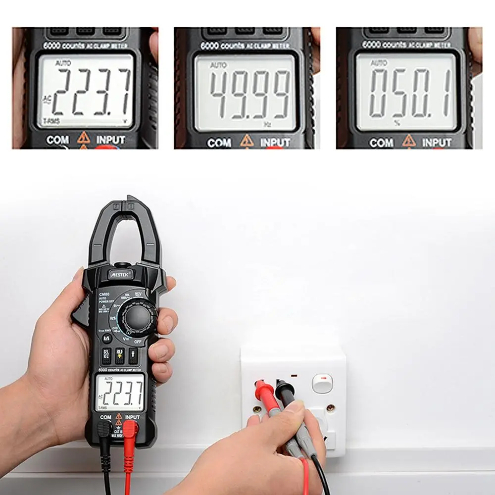 MESTEK CM80 Clamp Multimeter - 6000 Count Digital AC/DC Diagnostic Tool - Image 4