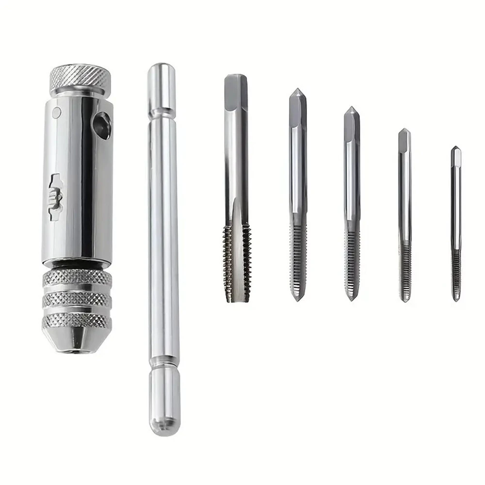 Adjustable T-Handle Tap Wrench with 5pc Metric Tap Set M3-M8 | Sturdy Steel - Image 2