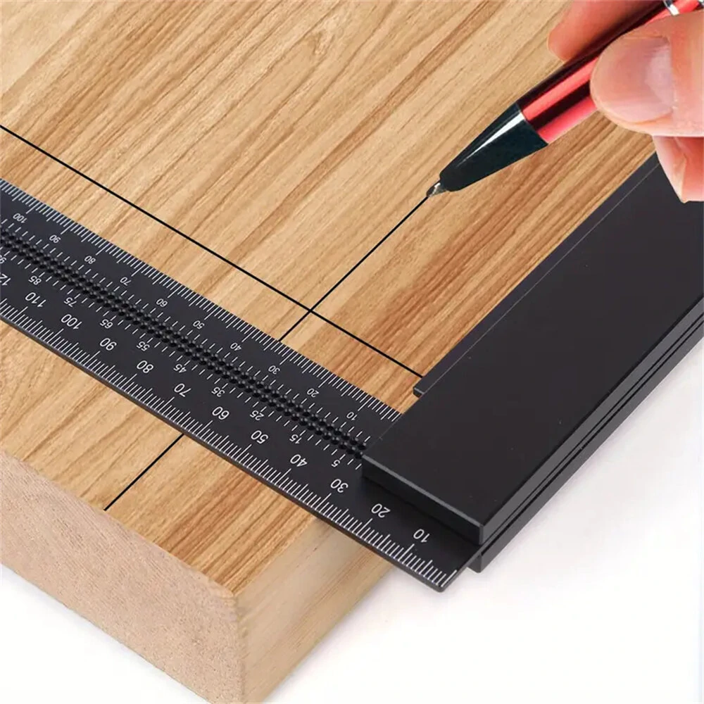 Woodworking Marking Gauge & T-Square Ruler - 200mm Aluminum Alloy Measuring Tool - Image 3