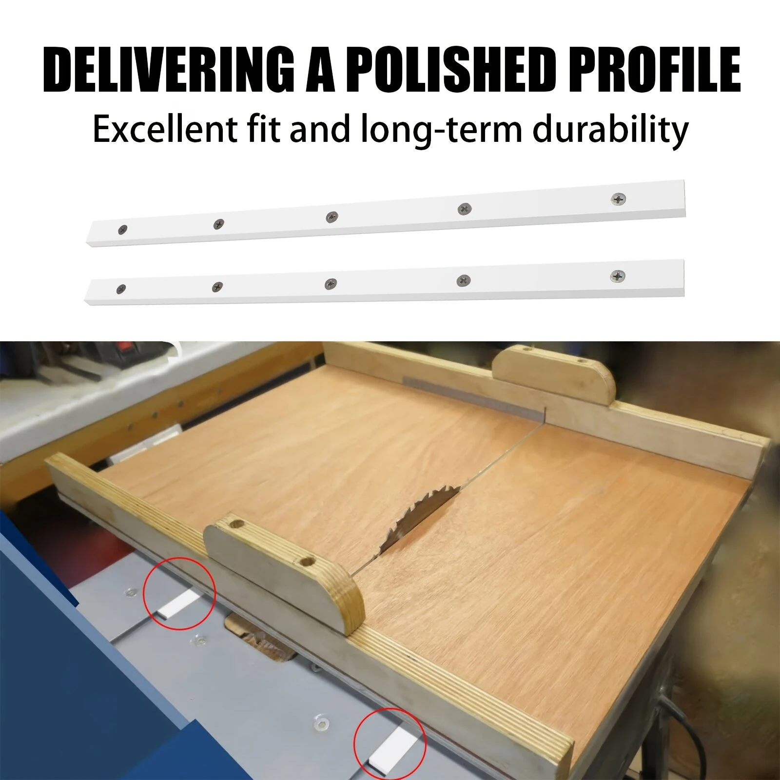 2PCS Table Saw Crosscut Sled Miter Bars | 3/4 x 3/8 x 17 | Pre-Drilled Holes for Easy Installation - Image 2