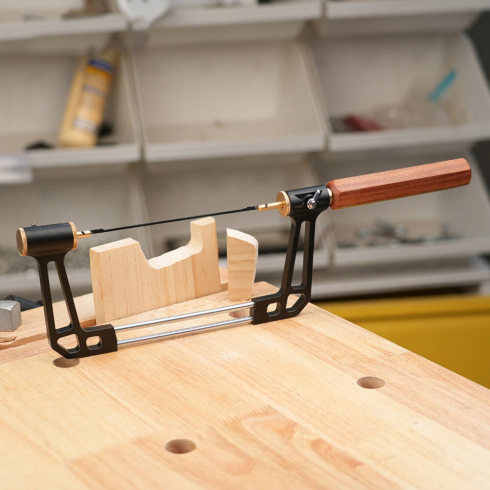 GANWEI Coping Saw - Adjustable U-Type Bow Saw with Rosewood Handle | 15T 18T 24T Steel Blades - Image 2