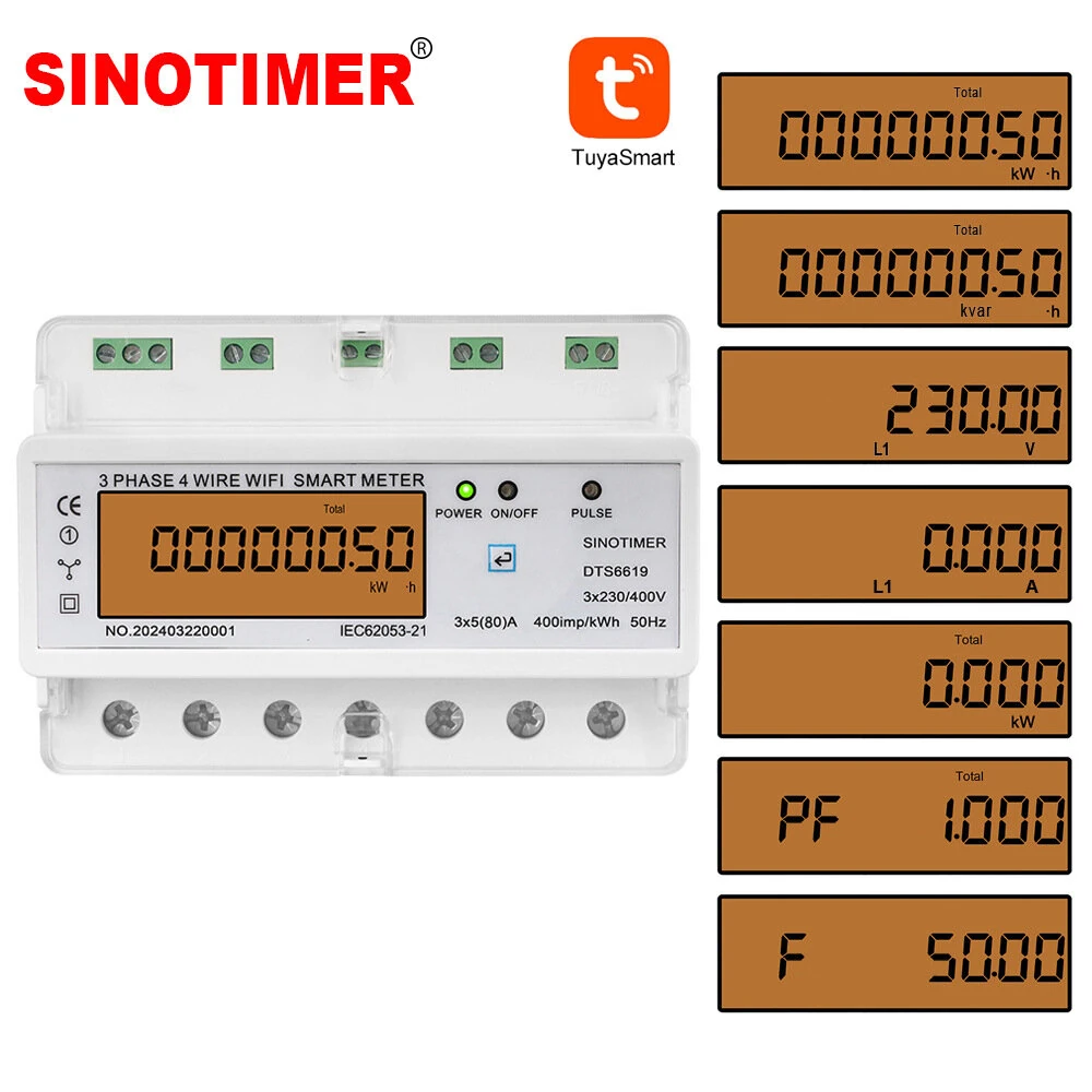 Single Phase 220V 100A Energy Meter - WIFI Remote kWh Wattmeter | Manual ON/OFF - Image 5