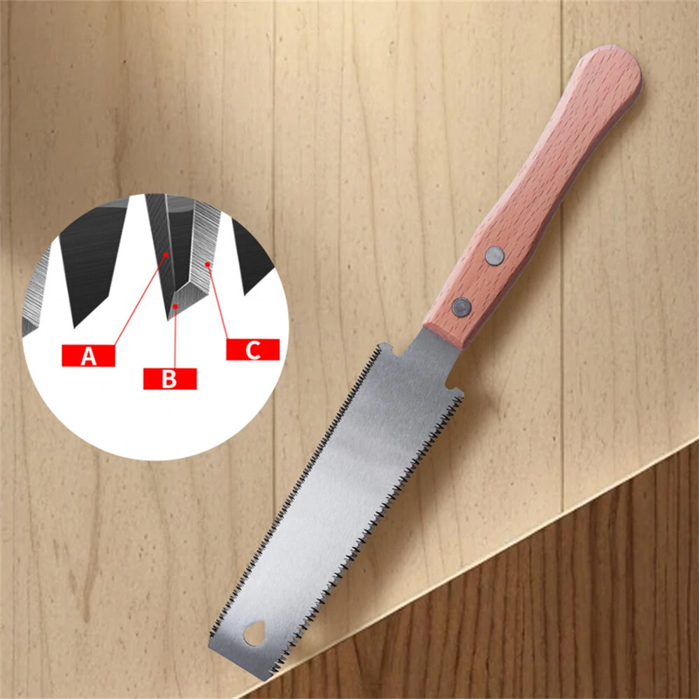 RUITOOL Japanese Pull Saw - SK5 Flexible Blade | 12/17 TPI Double Edge | Flush Cut Beech Handle - Image 2