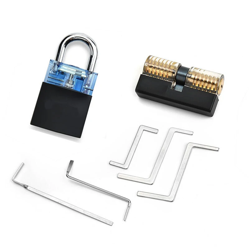Locksmith Practice Lock Pick Set - Tension Wrench & Padlock - Hand Tools Hardware - Image 3