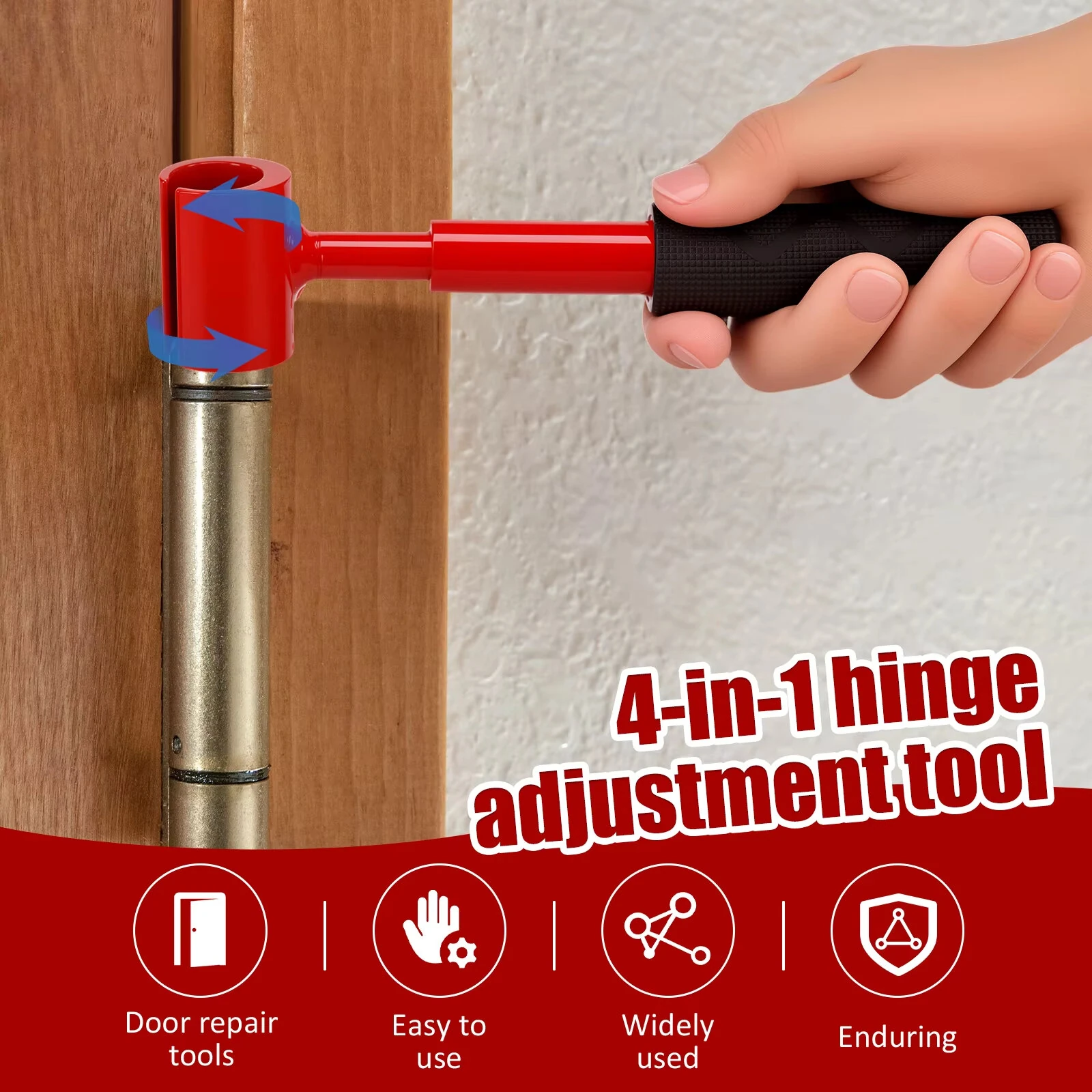 4-in-1 Door Hinge Adjustment Tool | Metal Wrench for Cabinet & Door Alignment - Image 2