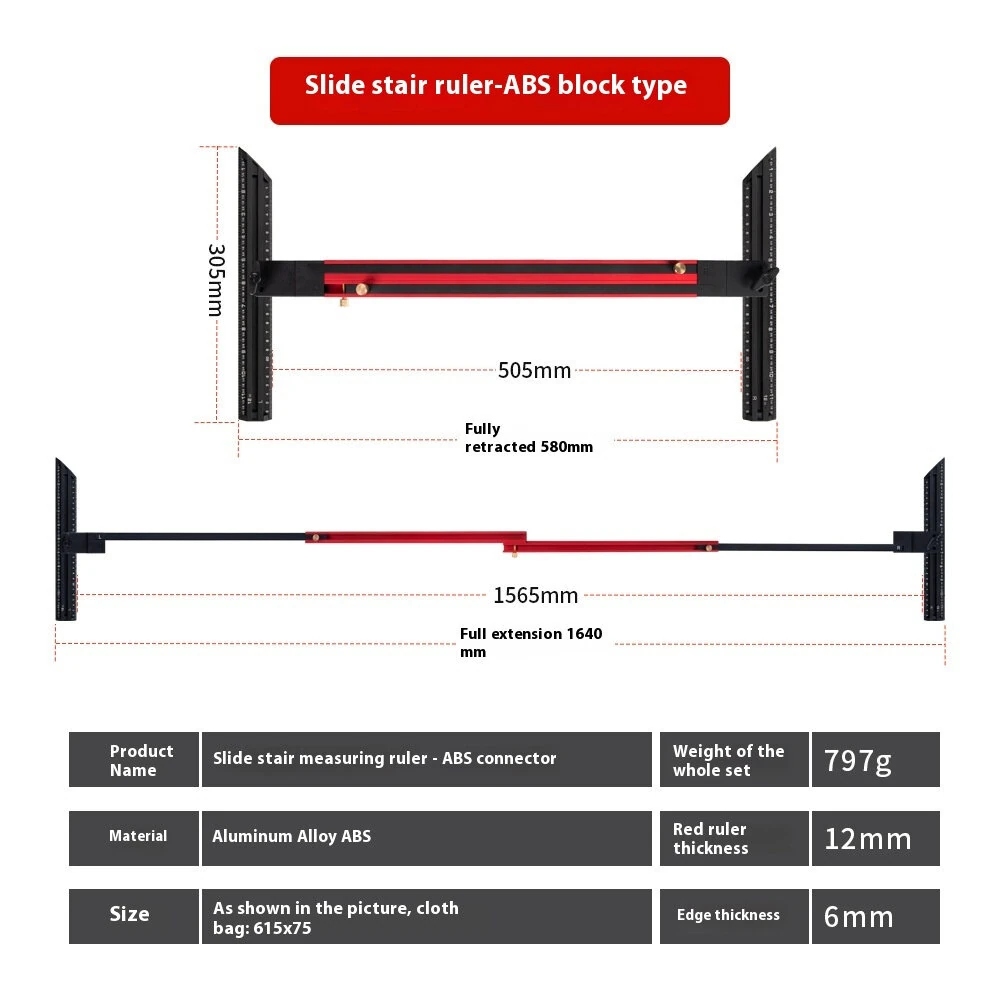 Stair Tread Template Tool - Adjustable Stair Gauge for Measurement & Layout - Image 3