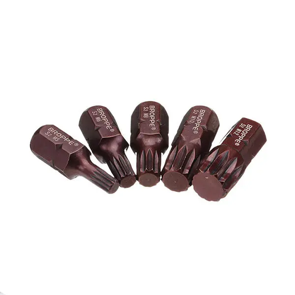 Broppe 5pcs M5-M12 30mm Star Screwdriver Bit | 10mm Hex Shank for Impact Driver - Image 4