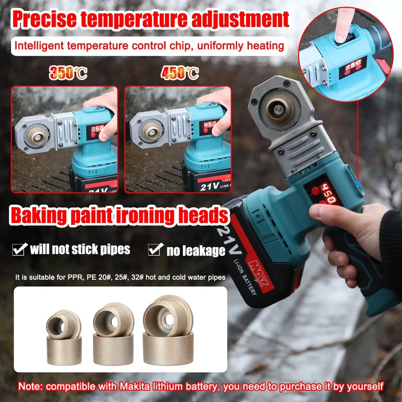 Excellway 1400W Plastic Pipe Welding Machine Kit | PP PPR PE PB | EU Plug - Image 2