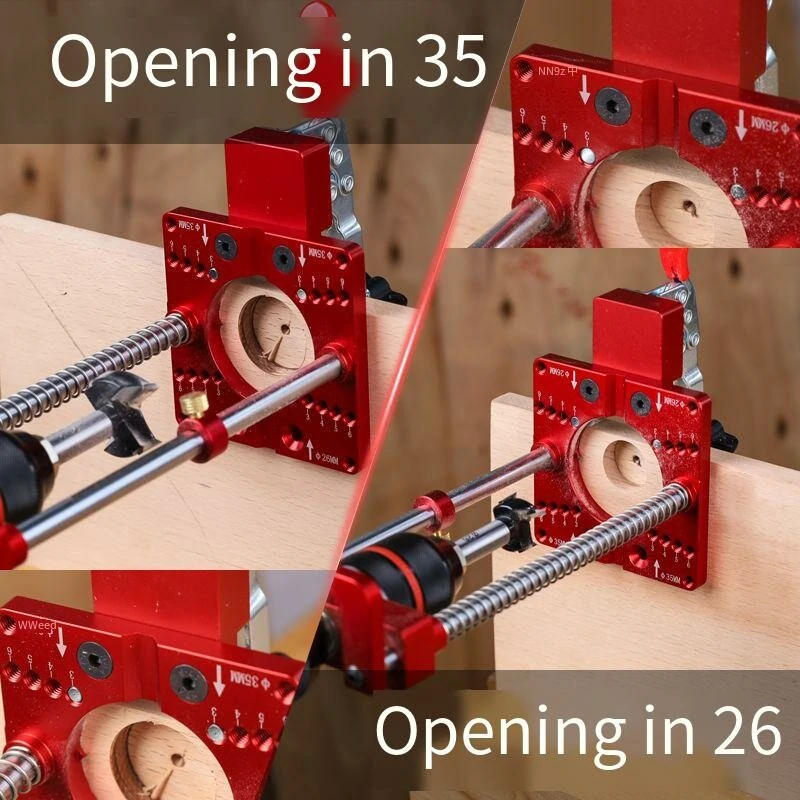ENJOYWOOD Drill Guide Stand | 35mm & 26mm Hinge Hole Jig For Cabinet DIY - Image 3