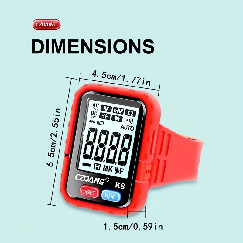 Mini Digital Multimeter | 6000 Counts Auto-Ranging | 300V AC/DC Wearable Volt Meter - Image 3