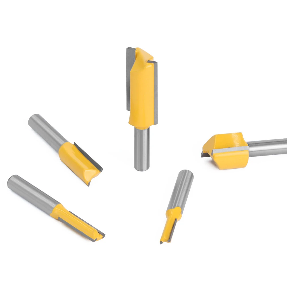 LAVIE 5pc 8mm Shank Straight Router Bits | Tungsten Carbide Double Flute | Woodwork Tool Set C08002T5A - Image 5
