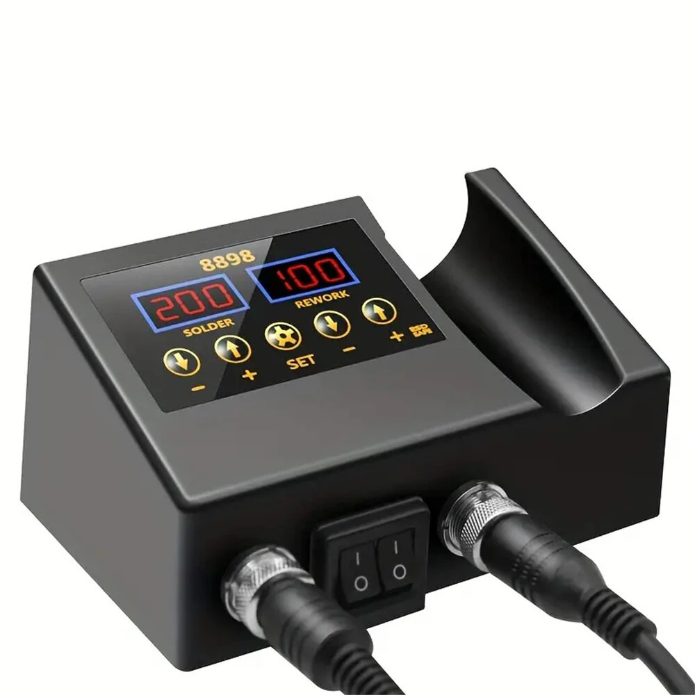 2 in 1 SMD Soldering Station Hot Air Gun - 700W Dual LCD Display | 100-480°C Adjustable Temperature | EU/US Plug - Image 3