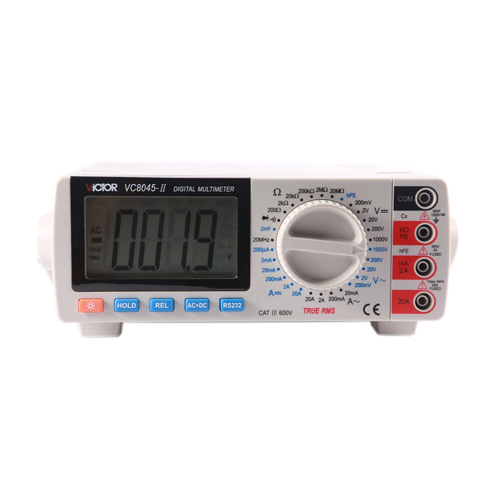 VC8045-II True RMS Multimeter | Bench Top Digital Tester | AC DC Capacitance HFE - Image 2