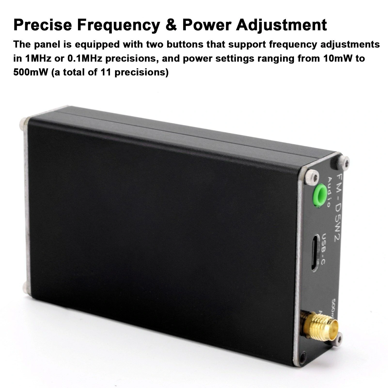 0.5W FM Transmitter 76-108MHz | 500mW Digital Display | Type-C & 2000M Range - Image 5