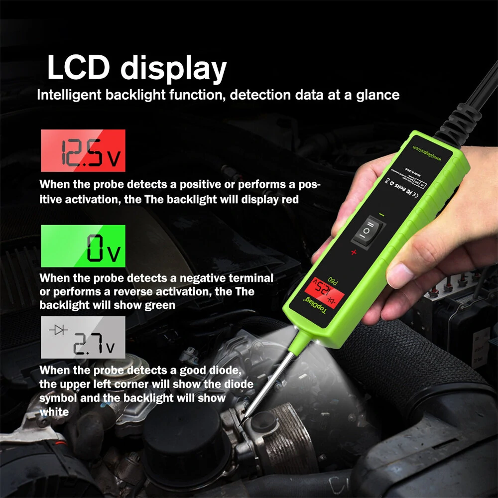 JDiag P60 Automotive Circuit Tester | 0.3-70V Voltage & Diode Tester | Multi-Use Vehicle Diagnostic Tool - Image 4