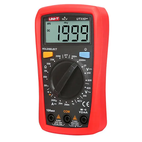 UNI-T UT33D+ Digital Multimeter - Voltage Current Resistance Tester with Buzzer & Backlight - Image 4