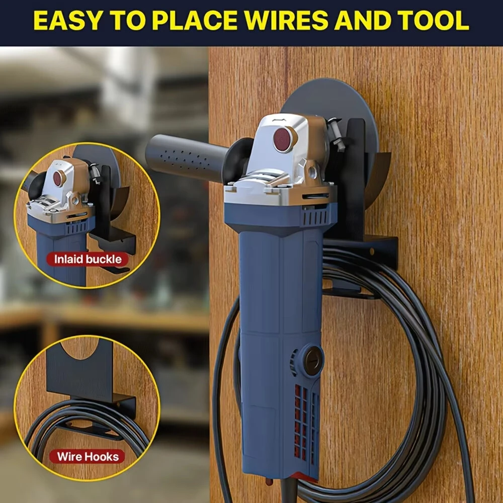 Angle Grinder Holder & Stand - Wall Mount Bracket for 5-Inch Grinder Storage - Image 3