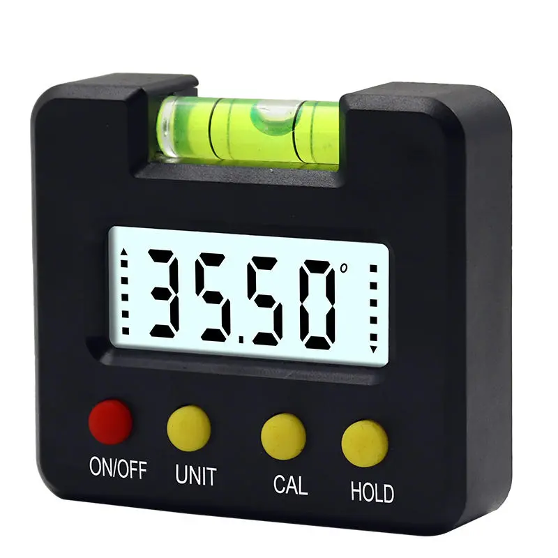 4x90° Digital Inclinometer | Magnetic Base & Blister Level Gauge | 0.1° Resolution - Image 2