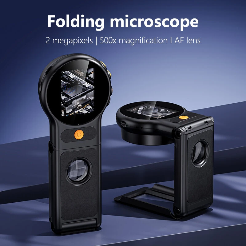Handheld Digital Microscope 500X Magnification | 2MP Camera 2 Inch IPS Screen | 8 LED Light Type-C Rechargeable - Image 2