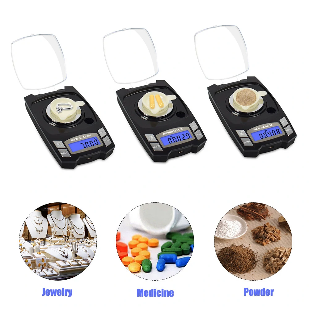 NEWACALOX Digital Jewelry Scale - 0.001g Precision - 100g/50g Capacity - USB Charging - Image 3