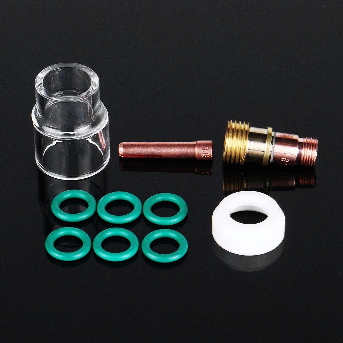 10Pcs 1.6mm TIG Welding Stubby Gas Lens Kit - #12 Pyrex Cup for WP-17/18 Torch - Image 5