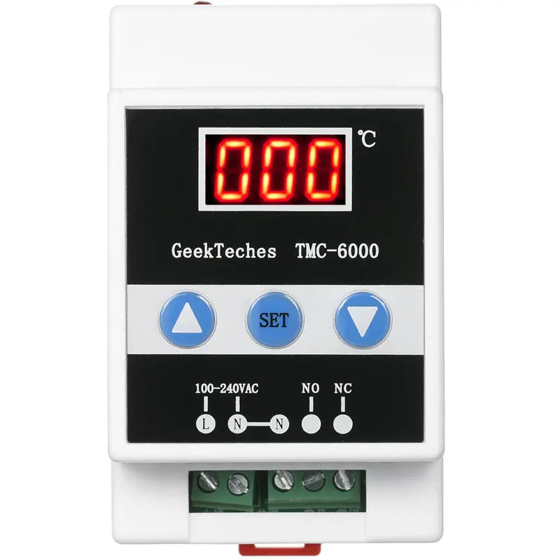 GeekTeches TMC-6000 Digital Thermostat | 110-240V Guide Rail Temperature Controller - Image 4