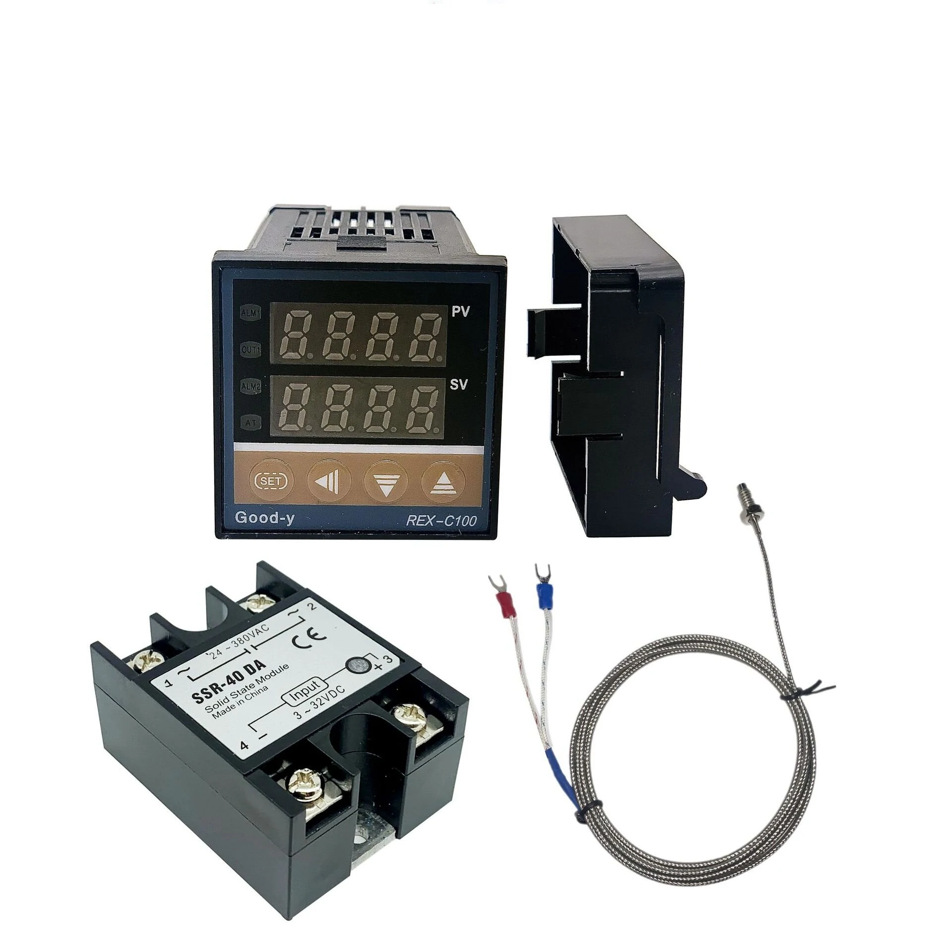 REX-C100 Digital PID Temperature Controller - SSR Output 40A - K Thermocouple Probe - Image 2