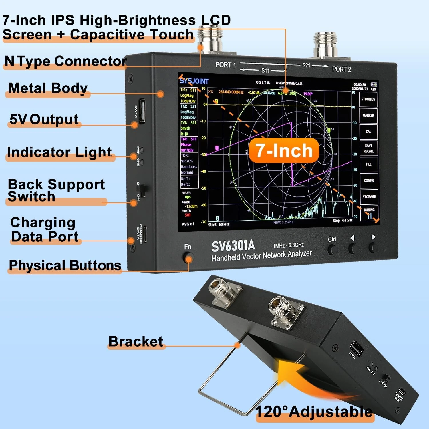 NanoVNA Vector Network Analyzer 6.3GHz | 7-inch LCD | 1001 Points MF-HF-UHF - Image 5